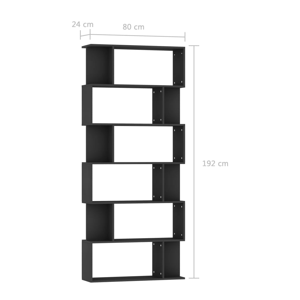 Bibliothèque/Séparateur de pièce Noir Bois d'ingénierie