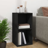 Boîte de rangement de vinyles Noir 71x34x36cm Bois d'ingénierie