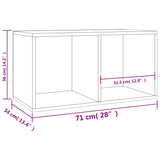 Boîte de rangement de vinyles Chêne sonoma 71x34x36 cm