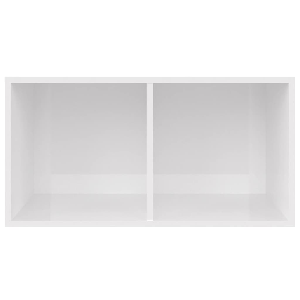 Boîte de rangement de vinyles Blanc brillant 71x34x36 cm