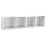 Bibliothèque/Meuble TV Blanc brillant Bois d’ingénierie