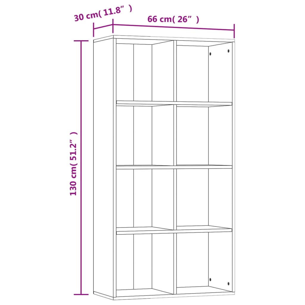 Bibliothèque/Buffet Chêne sonoma 66x30x130 cm Bois d’ingénierie