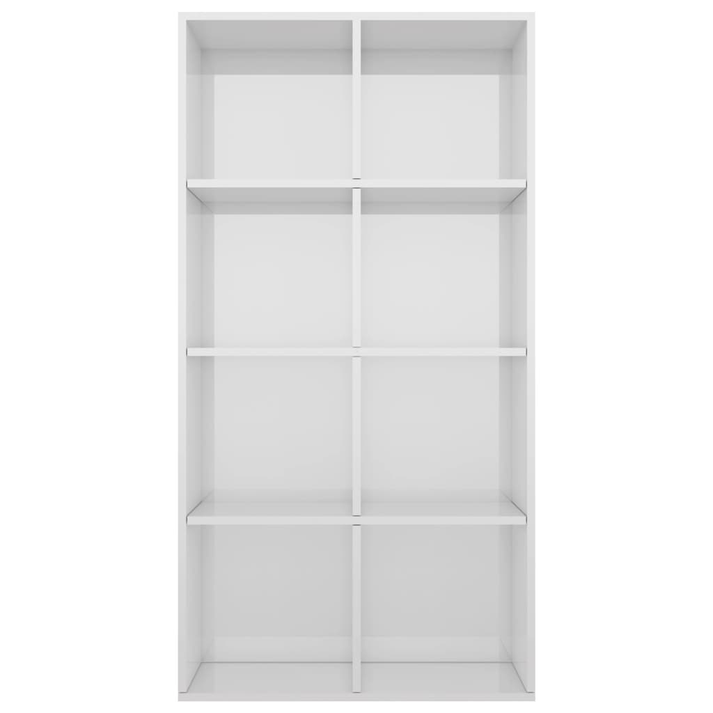 Bibliothèque/Buffet Blanc brillant 66x30x130 cm Bois ingénierie