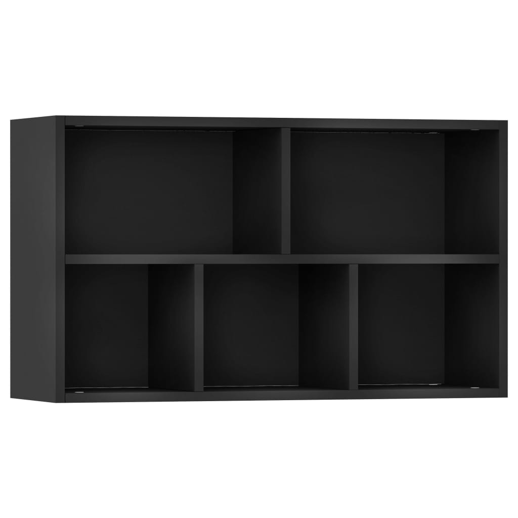 Bibliothèque/Buffet Noir 50x25x80 cm Bois d’ingénierie