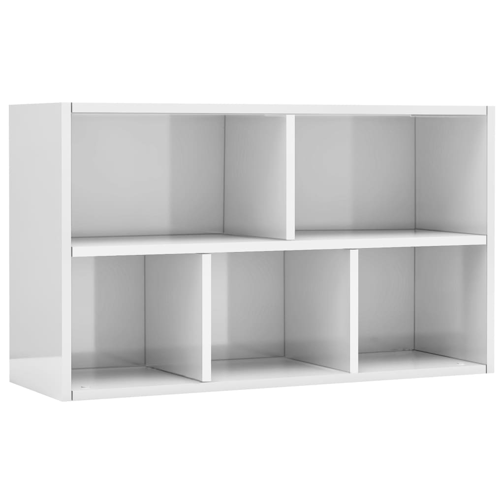 Bibliothèque/buffet blanc brillant 50x25x80cm Bois d’ingénierie