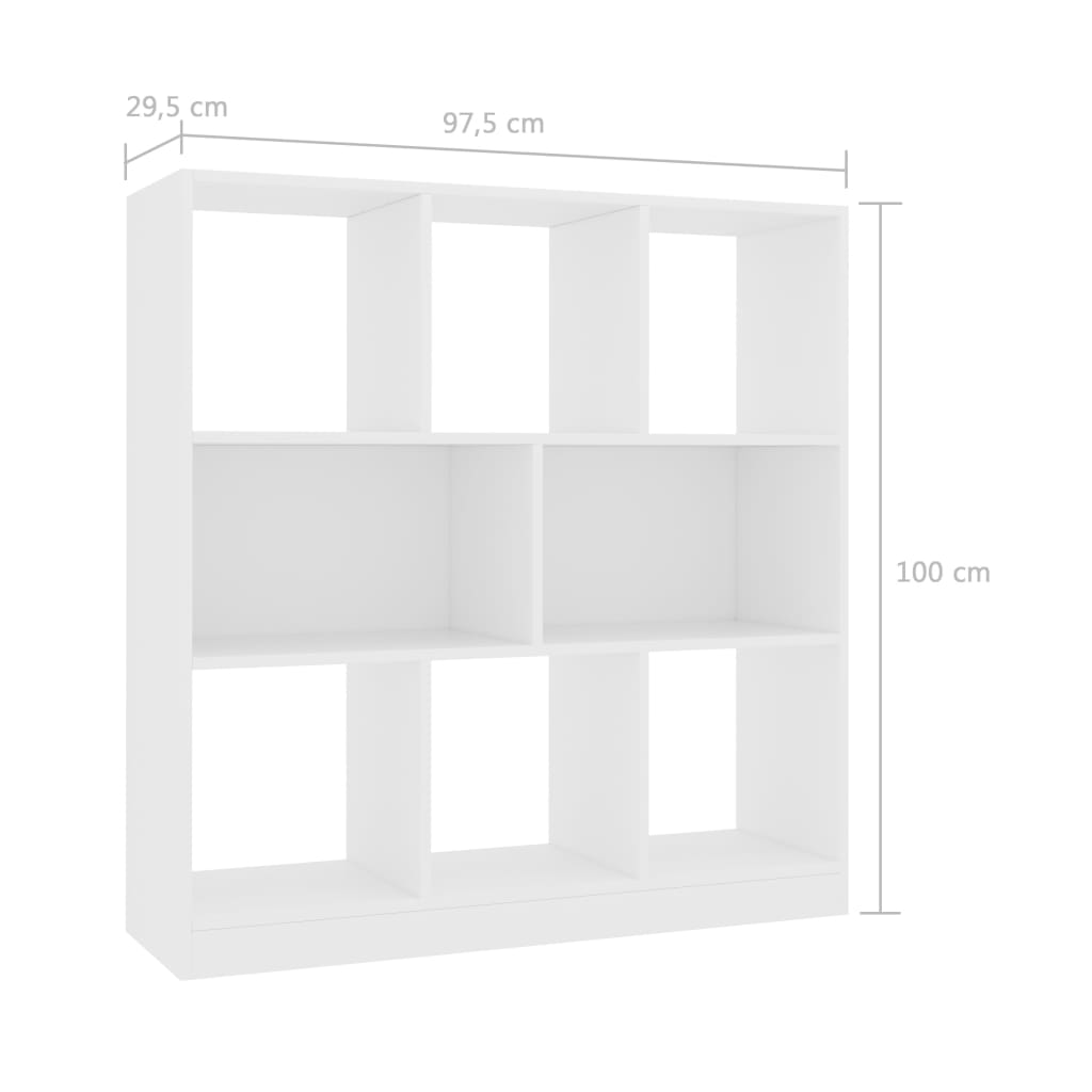 Bibliothèque Blanc 97,5x29,5x100 cm Bois d'ingénierie