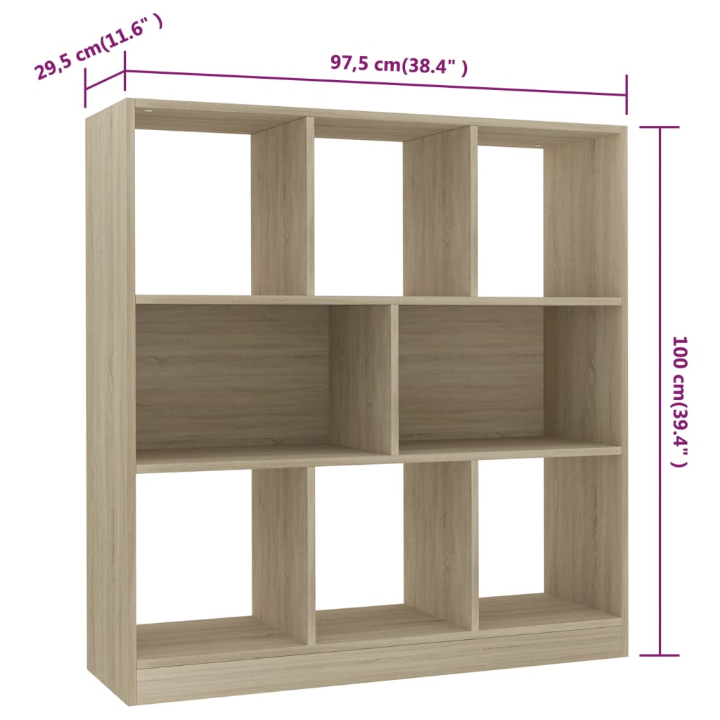 Bibliothèque Chêne sonoma 97,5x29,5x100 cm Bois d'ingénierie