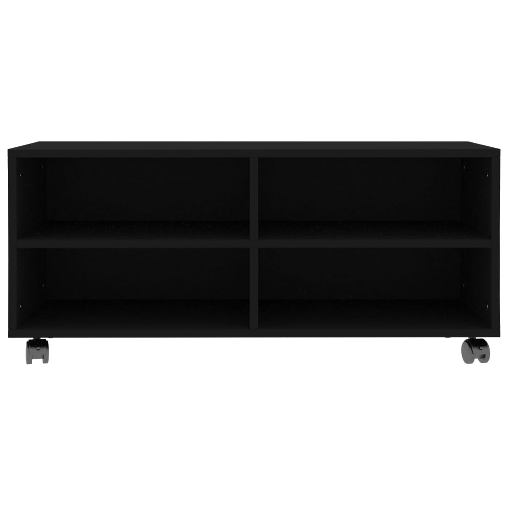 Meuble TV avec roulettes Noir 90x35x35 cm Bois d'ingénierie