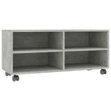 Meuble TV avec roulettes Gris béton 90x35x35 cm Bois ingénierie