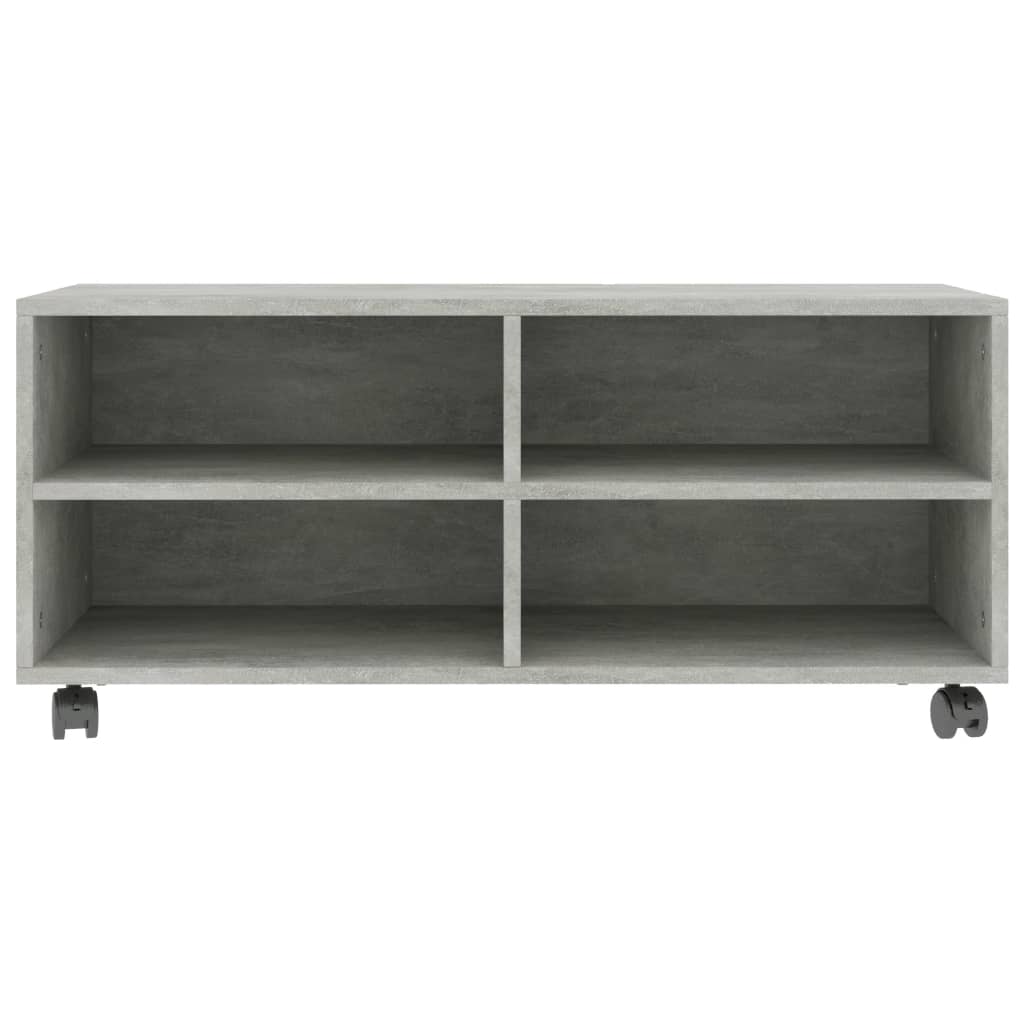 Meuble TV avec roulettes Gris béton 90x35x35 cm Bois ingénierie