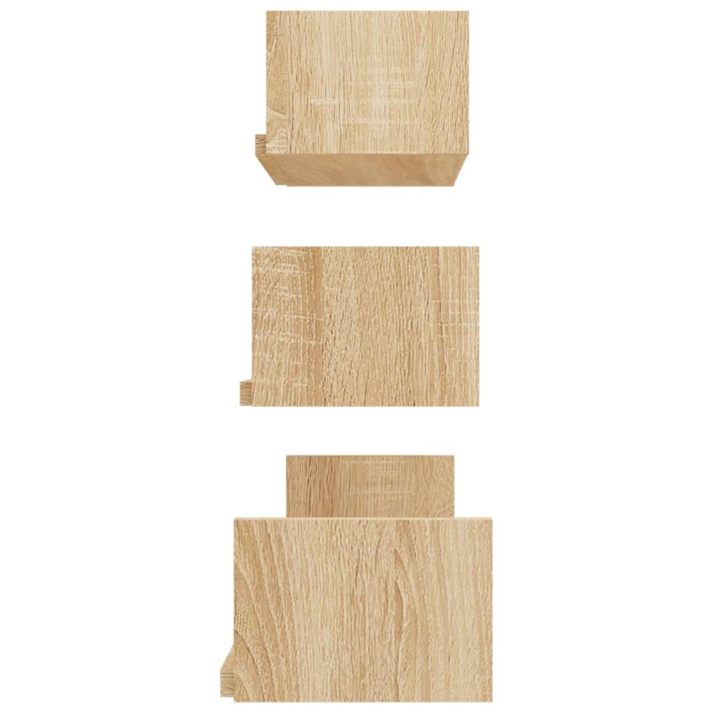 Étagères murales 3 pcs Chêne sonoma Bois d'ingénierie