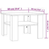 Table basse Chêne sonoma 60x60x42 cm Bois d’ingénierie