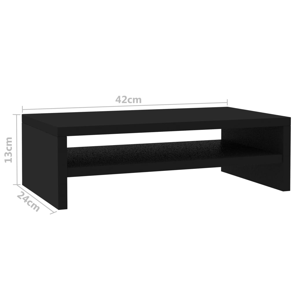 Support de moniteur Noir 42 x 24 x 13 cm Bois d'ingénierie