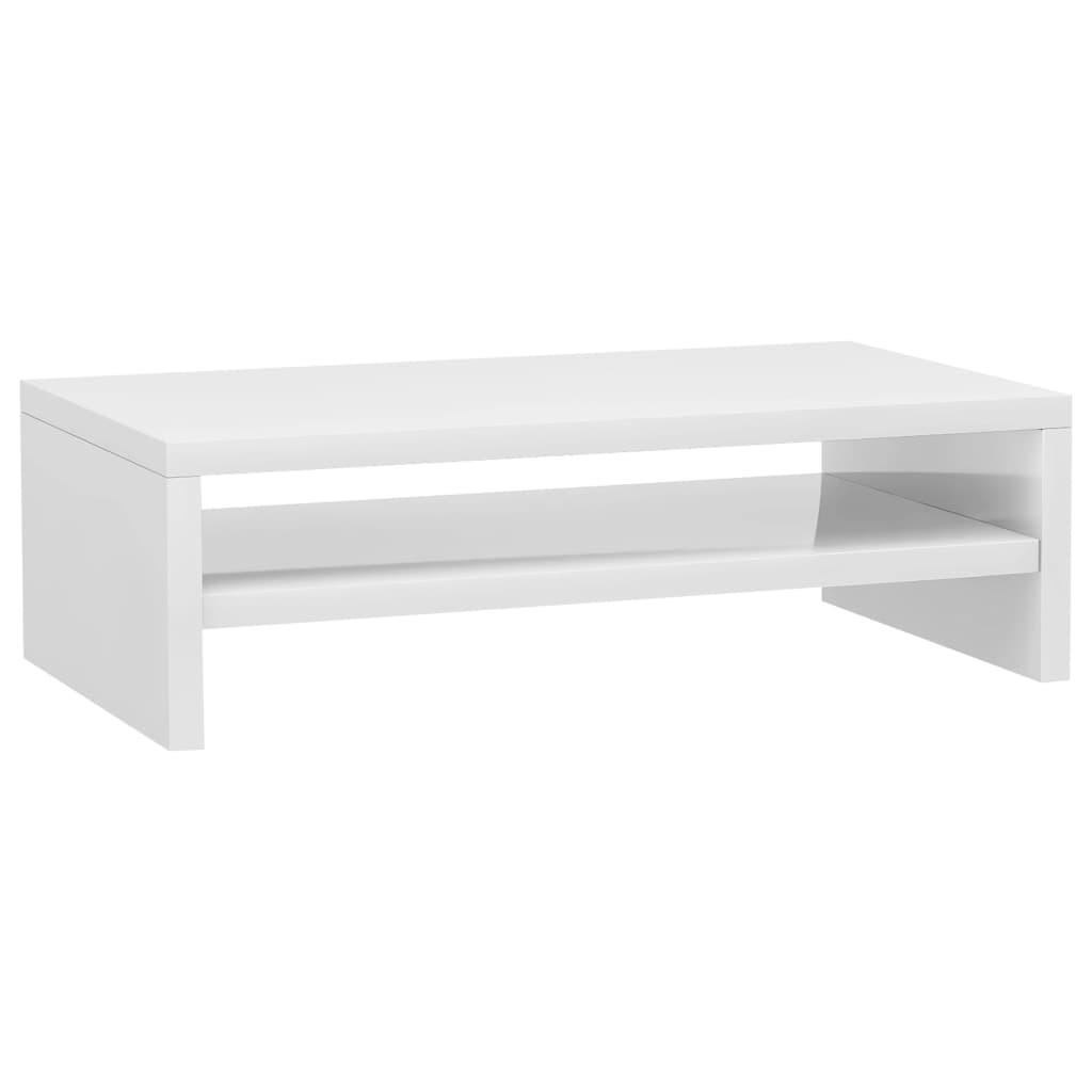 Support de moniteur Blanc brillant 42x24x13cm Bois d'ingénierie