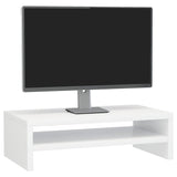 Support de moniteur Blanc brillant 42x24x13cm Bois d'ingénierie