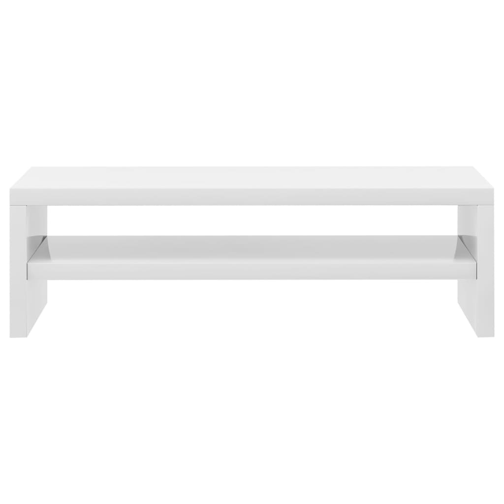 Support de moniteur Blanc brillant 42x24x13cm Bois d'ingénierie