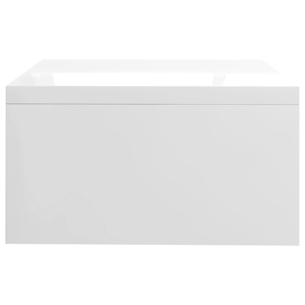 Support de moniteur Blanc brillant 42x24x13cm Bois d'ingénierie