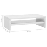 Support de moniteur Blanc brillant 42x24x13cm Bois d'ingénierie