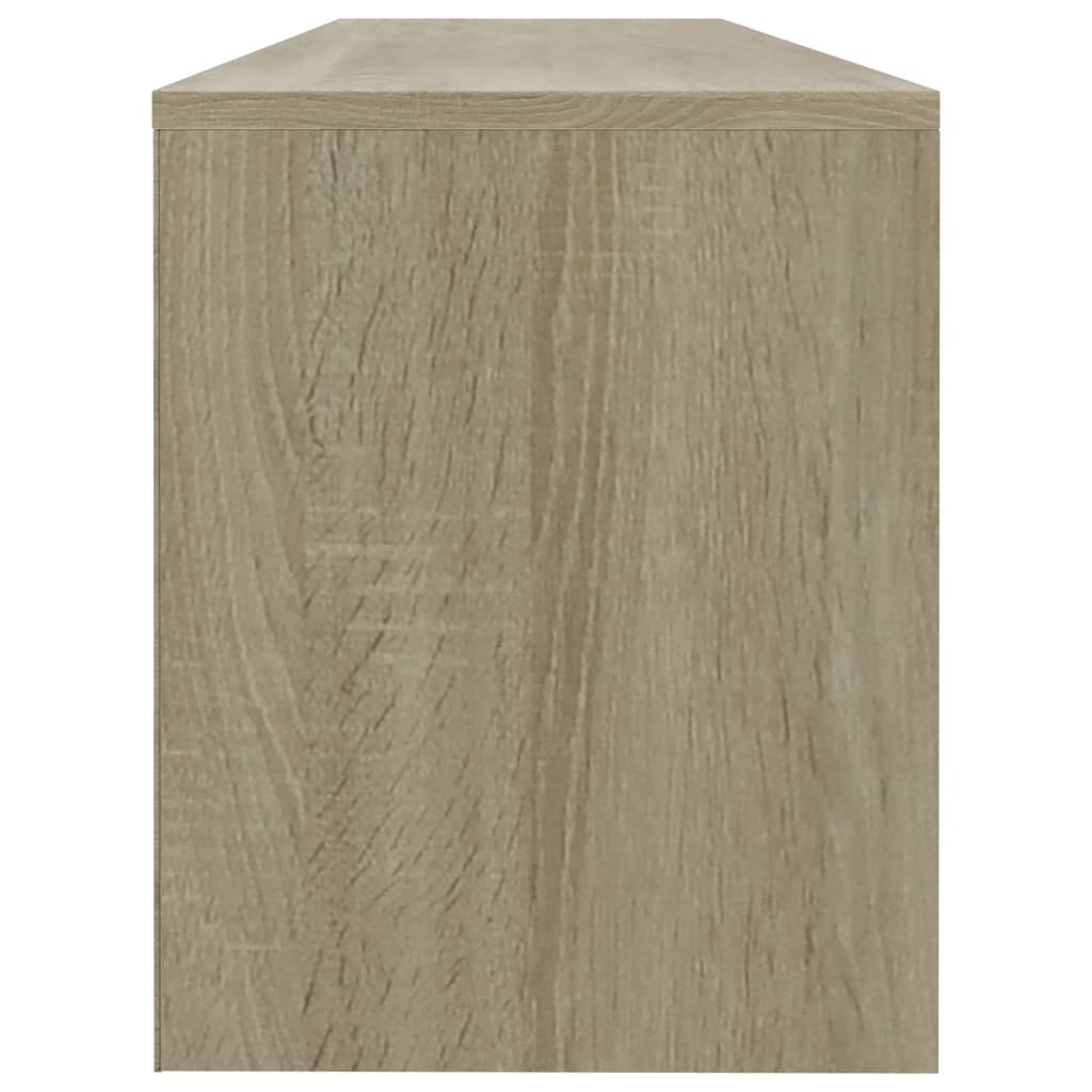 Meuble TV Blanc et chêne sonoma 120x30x37,5cm Bois d’ingénierie