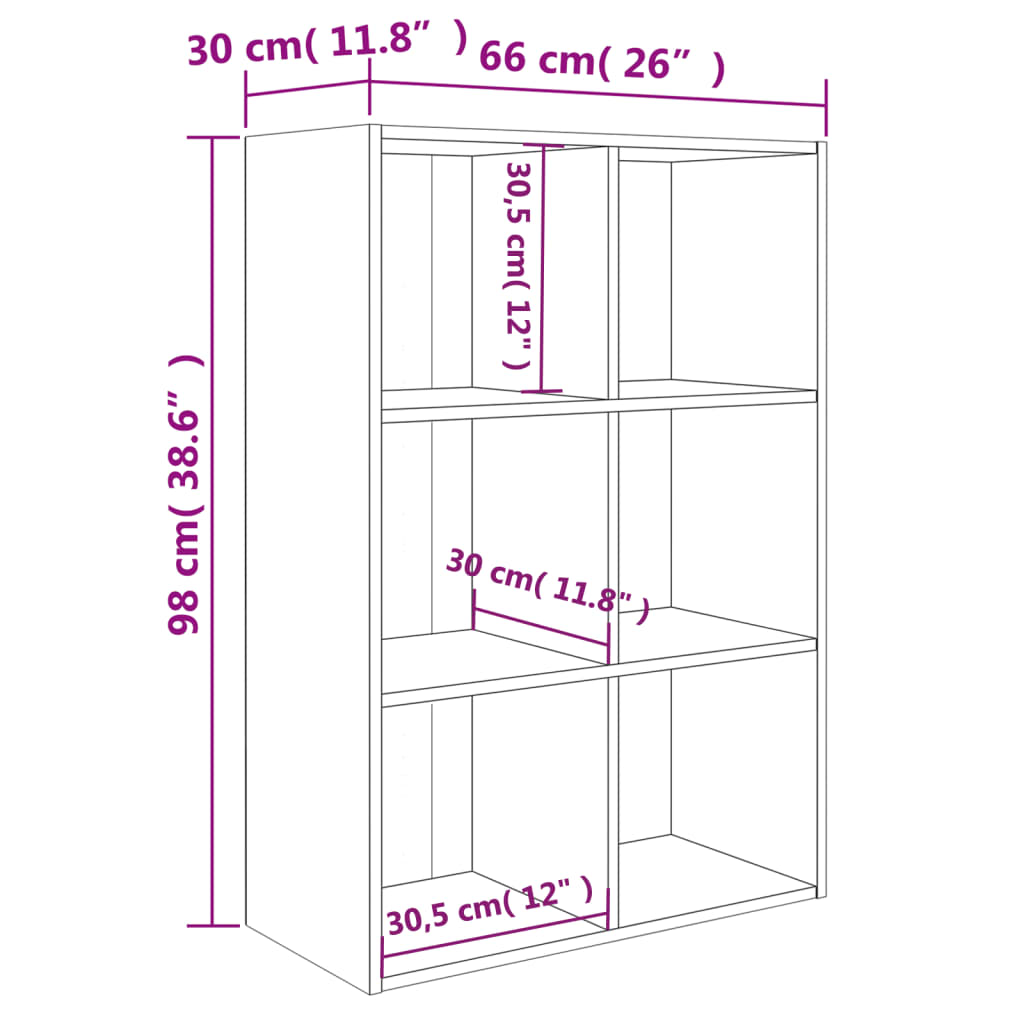 Bibliothèque/Buffet blanc 66x30x98 cm bois d'ingénierie