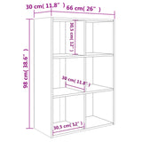 Bibliothèque/Buffet blanc 66x30x98 cm bois d'ingénierie