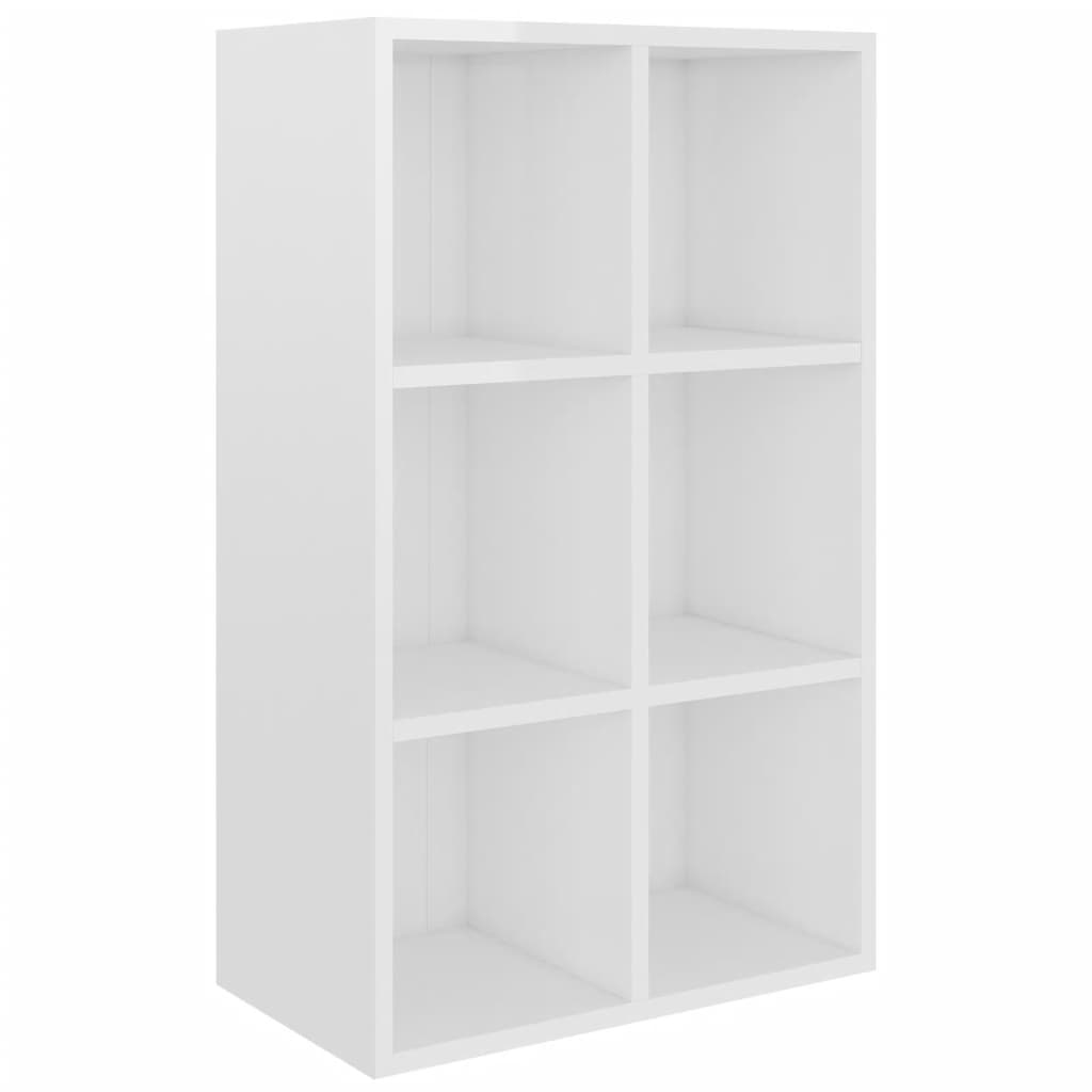 Bibliothèque/buffet blanc brillant 66x30x98cm bois d'ingénierie