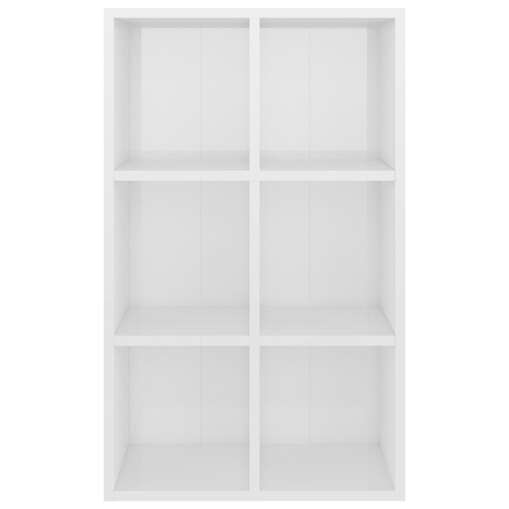 Bibliothèque/buffet blanc brillant 66x30x98cm bois d'ingénierie