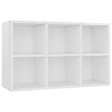 Bibliothèque/buffet blanc brillant 66x30x98cm bois d'ingénierie