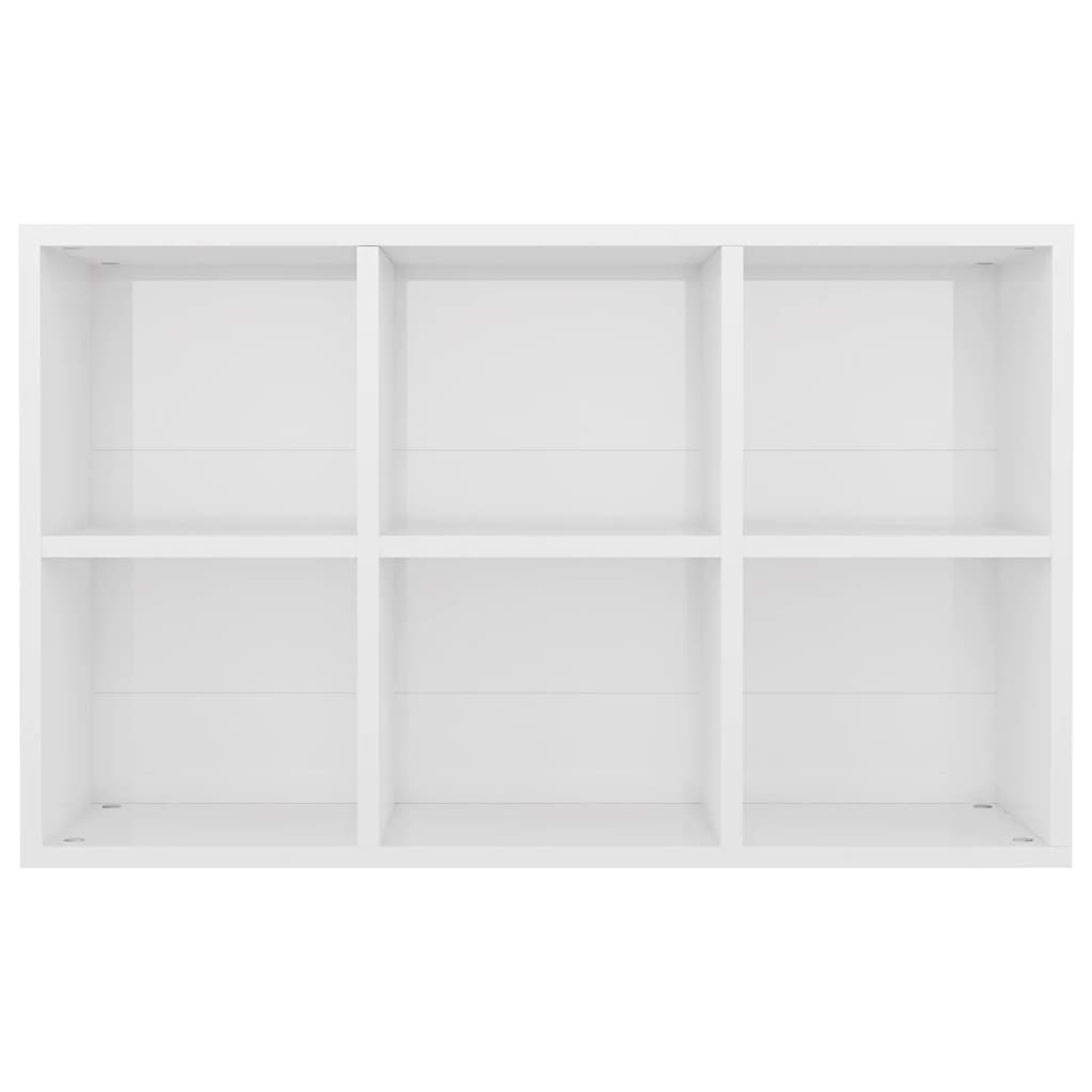 Bibliothèque/buffet blanc brillant 66x30x98cm bois d'ingénierie