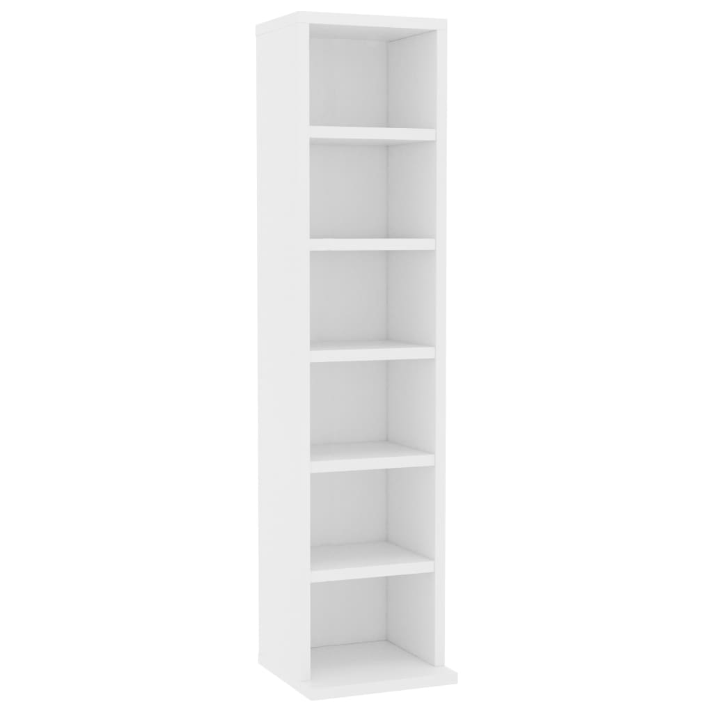 Armoire à CD Blanc 21x20x88 cm Bois d'ingénierie