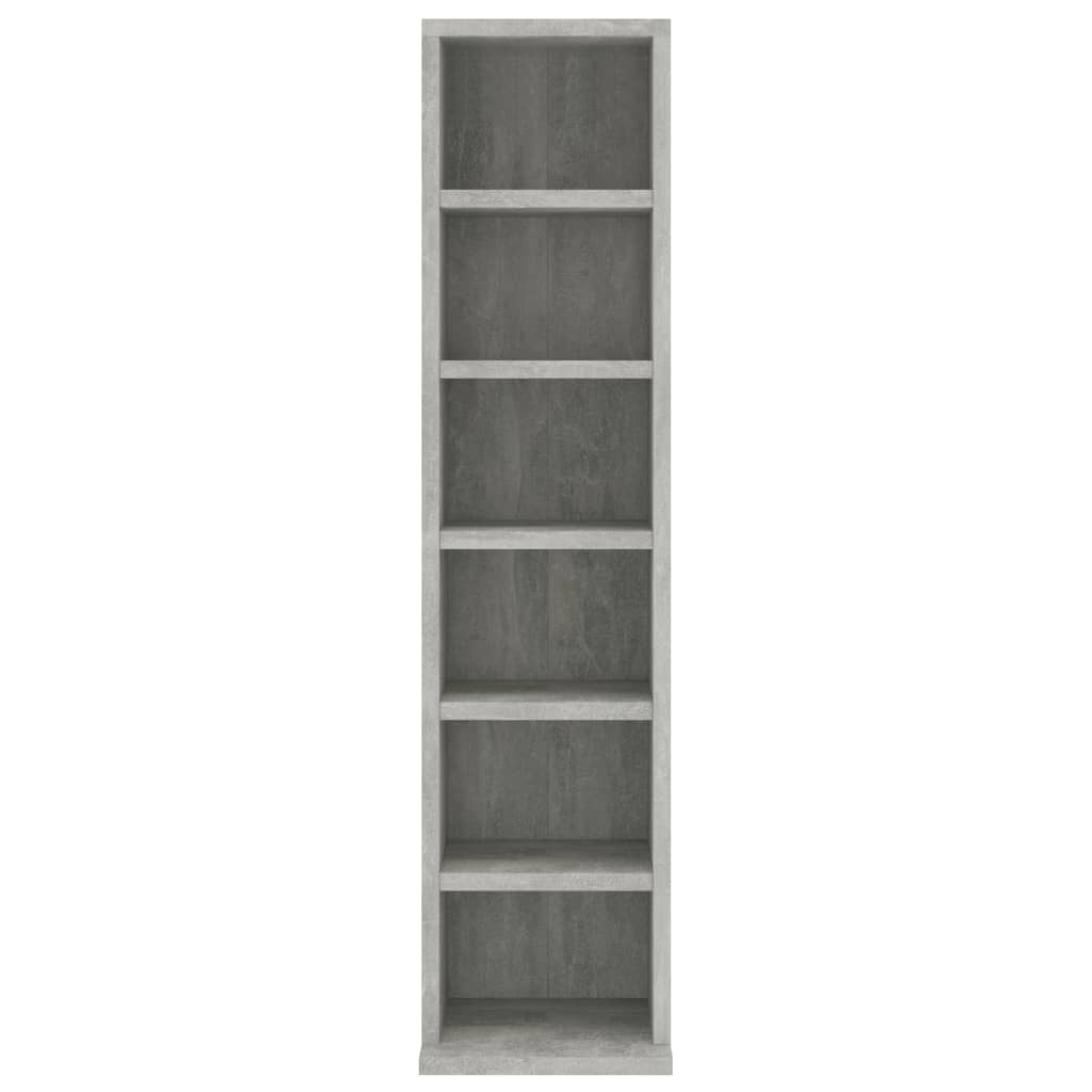 Armoire à CD Gris béton 21x20x88 cm Bois d'ingénierie