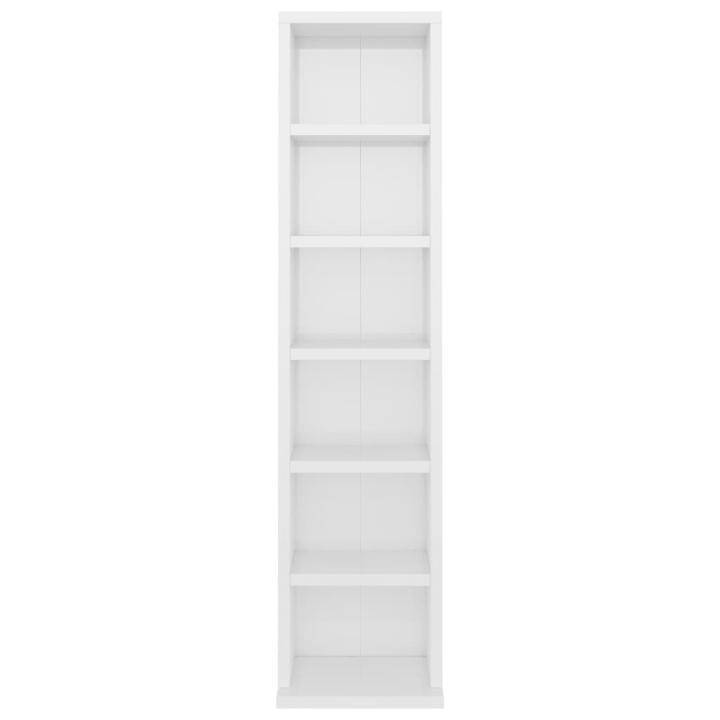 Armoire à CD Blanc brillant 21x20x88 cm Bois d'ingénierie