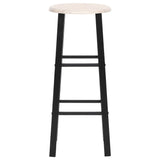 Tabourets de bar lot de 2 noir MDF