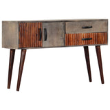 Console table Grey 120x35x75 cm Solid raw mango wood