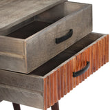 Console table Grey 120x35x75 cm Solid raw mango wood