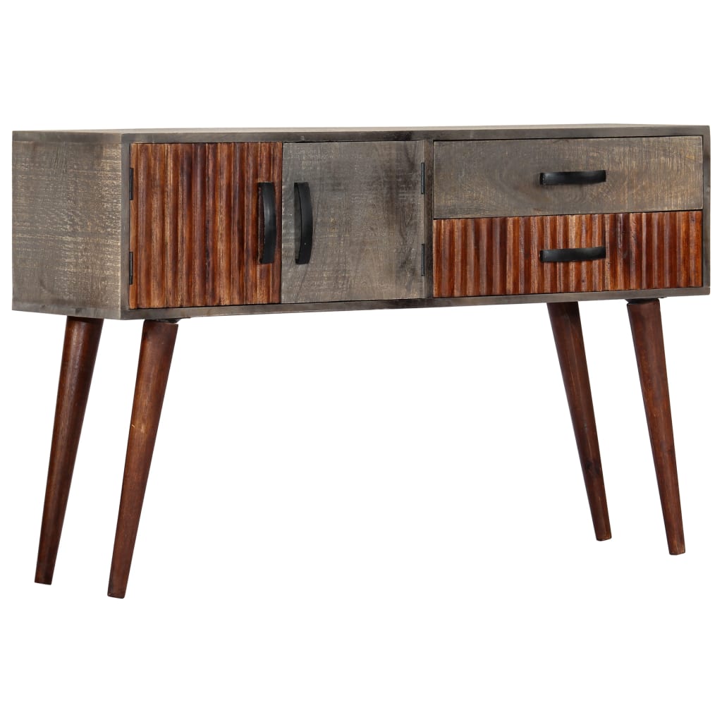 Console table Grey 120x35x75 cm Solid raw mango wood