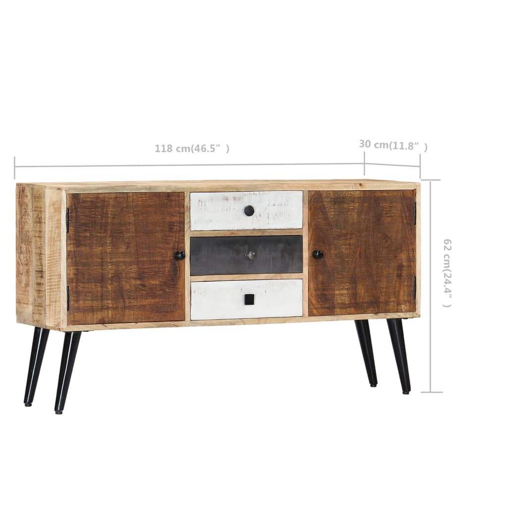 Sideboard 118x30x62 cm Massives Mangoholz