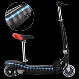 Trottinette pour enfants avec selle et LED 120 W noir