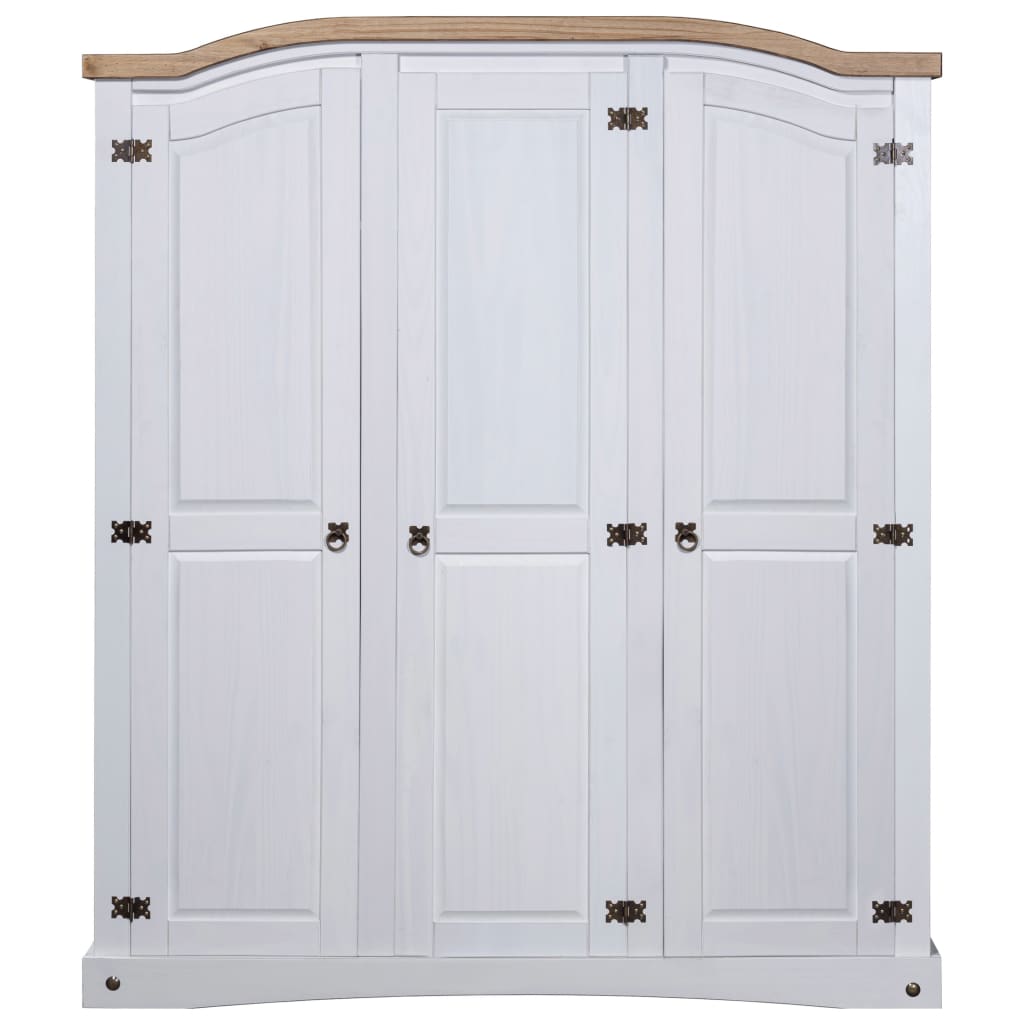 Wardrobe with 3 doors Corona range Mexican pine White