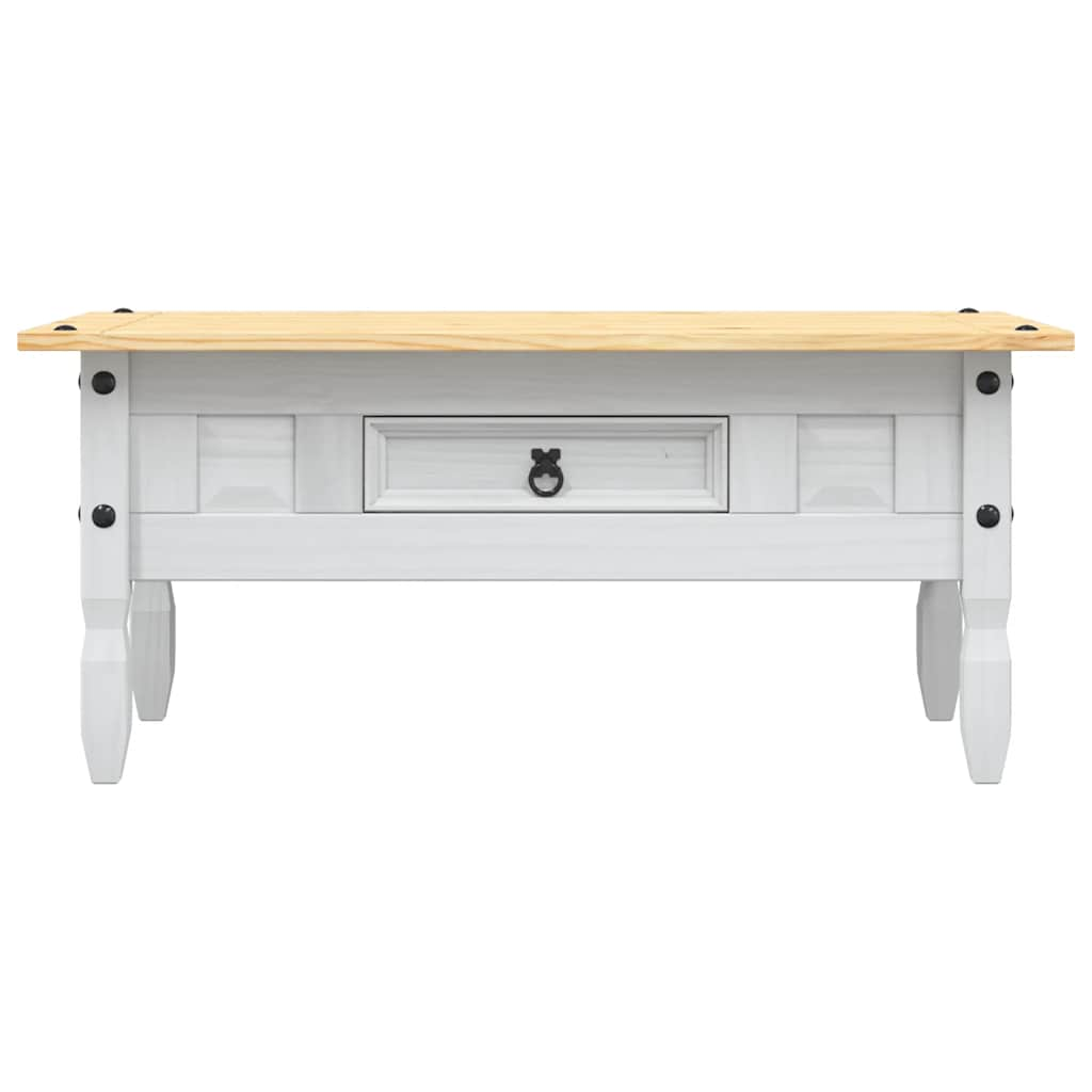 Table basse Pin mexicain Gamme Corona Blanc 100x55x45 cm