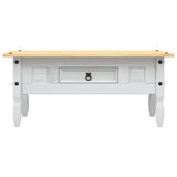 Table basse Pin mexicain Gamme Corona Blanc 100x55x45 cm