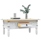 Table basse Pin mexicain Gamme Corona Blanc 100x55x45 cm