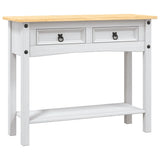 Table console Gamme Corona Pin mexicain Blanc 90x34,5x73 cm