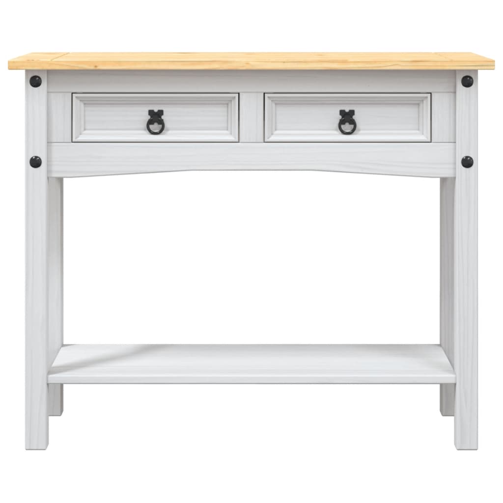 Table console Gamme Corona Pin mexicain Blanc 90x34,5x73 cm