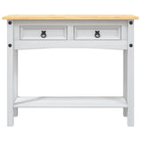 Table console Gamme Corona Pin mexicain Blanc 90x34,5x73 cm