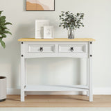 Table console Gamme Corona Pin mexicain Blanc 90x34,5x73 cm