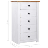 Buffet Blanc 46x40x89 cm Pin Gamme Panama