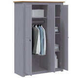 Kleiderschrank 3 Türen Grau 118x50x171,5 cm Kiefer Panama Sortiment