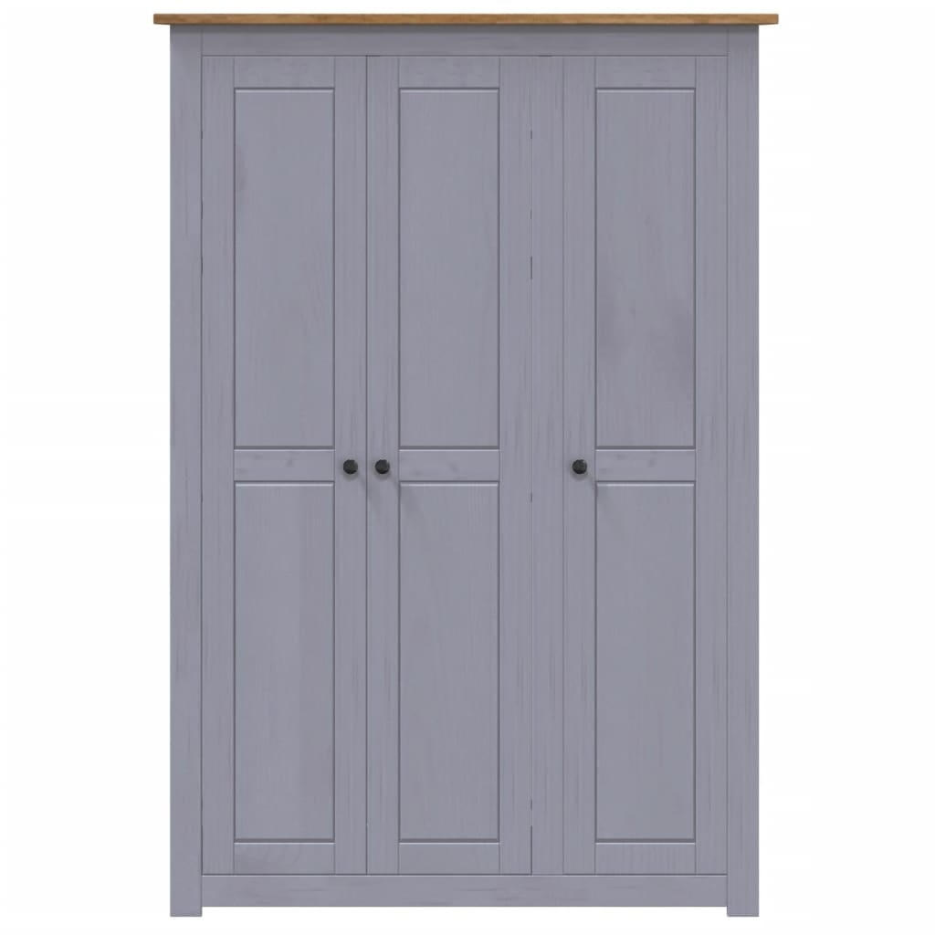 Kleiderschrank 3 Türen Grau 118x50x171,5 cm Kiefer Panama Sortiment