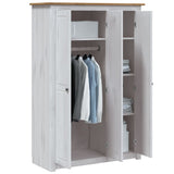 Garde-robe 3 portes Blanc 118x50x171,5cm Pin Assortiment Panama